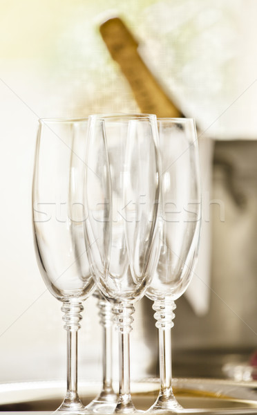 Shinny Glasses of Champagne Stock photo © mpessaris