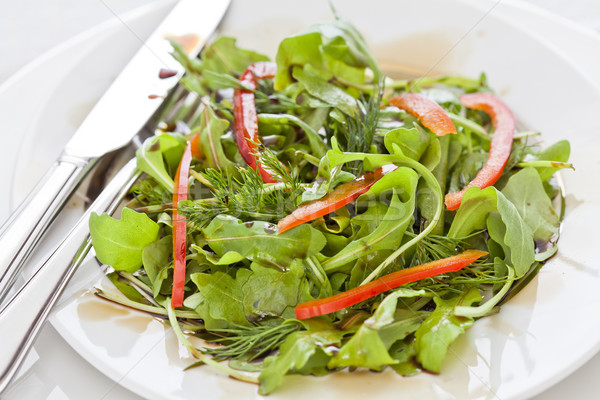 Stock photo: Green Salad with Red Pepper