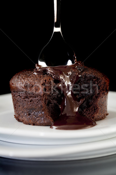 Ciocolata fierbinte tort fotografie ciocolată Imagine de stoc © mpessaris