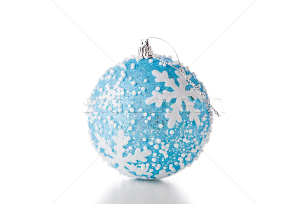 [[stock_photo]]: Neige · balle · photographie · bleu · Noël