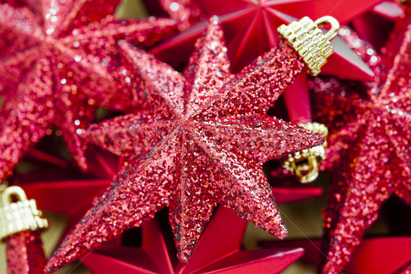 Shinny Red Christmas Stars Stock photo © mpessaris