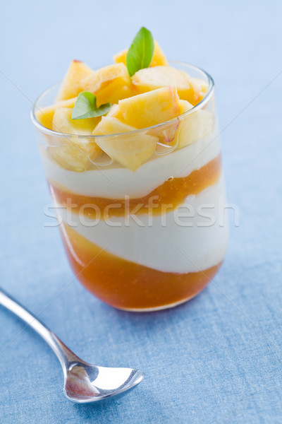 Panna Cotta With Peach Stock photo © mpessaris