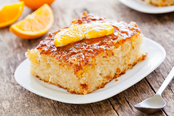 Ev yapımı turuncu kek dilim gıda Stok fotoğraf © mpessaris