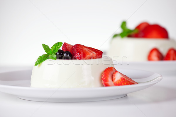 Plates Of Panna Cotta Stock photo © mpessaris