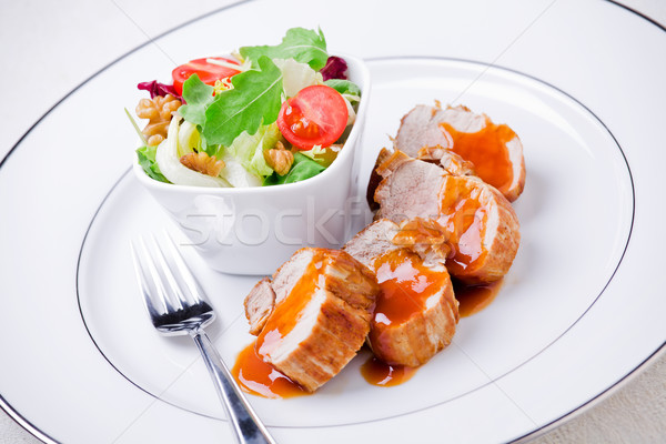 Gurme domuz eti fotoğraf yemek fileto Stok fotoğraf © mpessaris