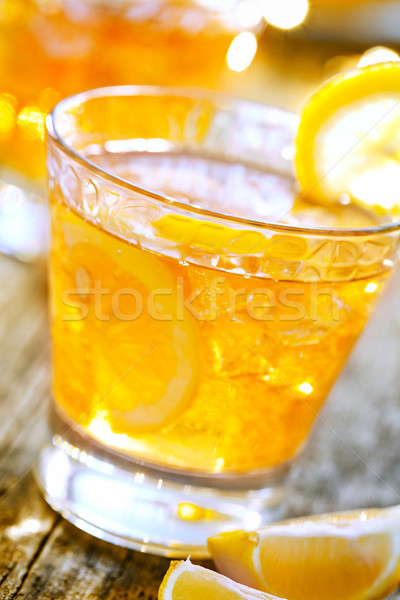Jegestea közelkép fénykép frissen ice tea citrom Stock fotó © mpessaris