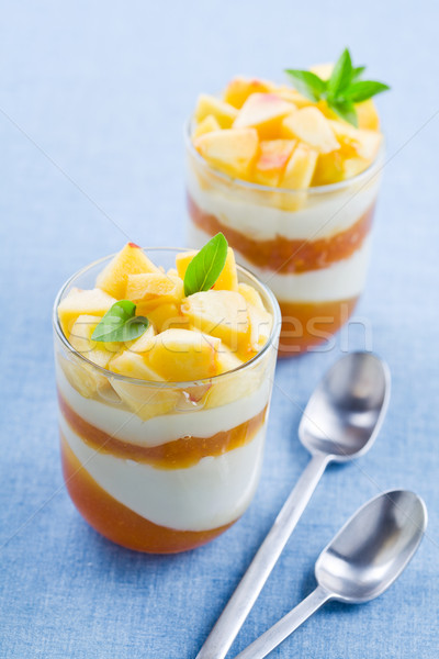 Glasses Of Peach Panna Cotta Stock photo © mpessaris