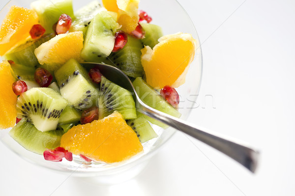 Frisches Obst Salat Lichtbild Schüssel frischen Stock foto © mpessaris