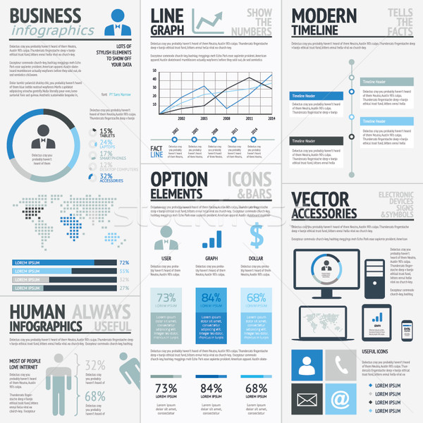 Business infographic elements blue vector EPS10 Stock photo © MPFphotography