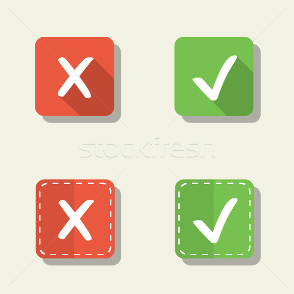 Right and wrong, yes and no vector check marks in flat style Stock photo © MPFphotography