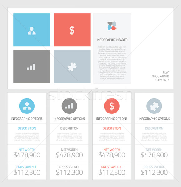 Minimal info graphic flat business elements vector illustration Stock photo © MPFphotography