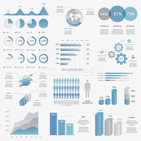 Stock photo: Big collection of modern business infographic vector elements