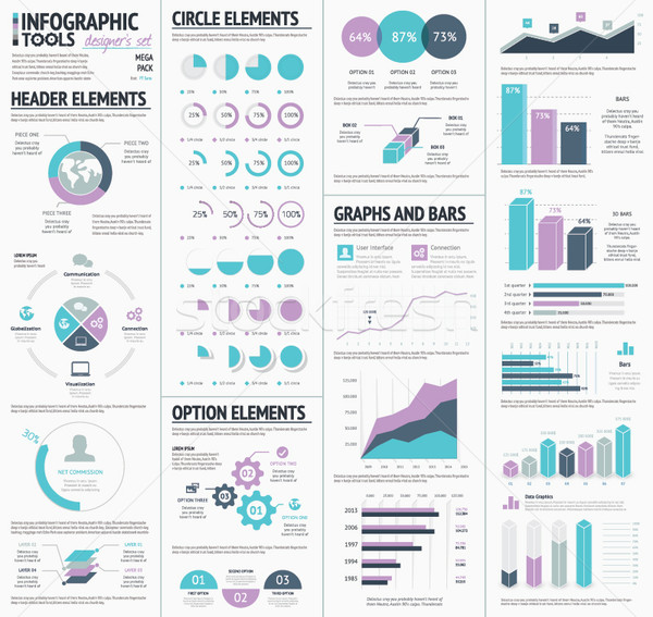 Huge infographic vector elements designers set Stock photo © MPFphotography