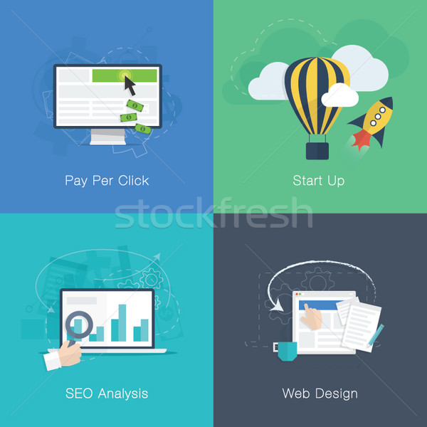 Flat web development business concepts vector set Stock photo © MPFphotography