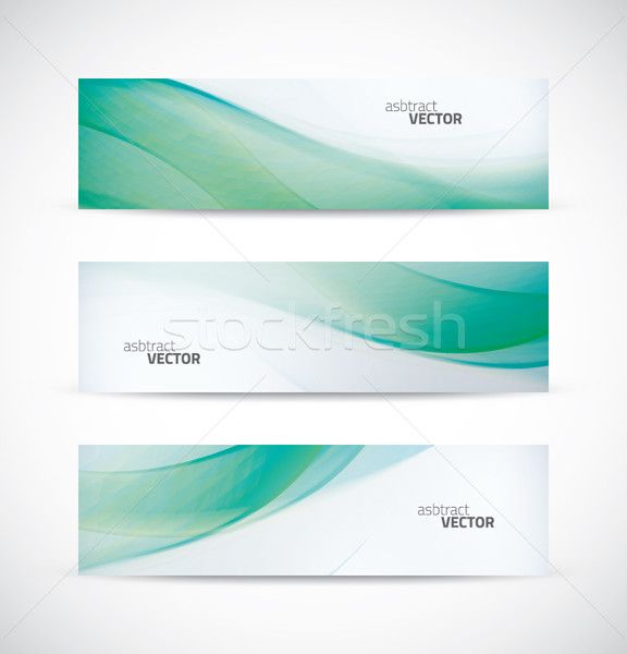 Three abstract green ecology header backgrounds vector Stock photo © MPFphotography