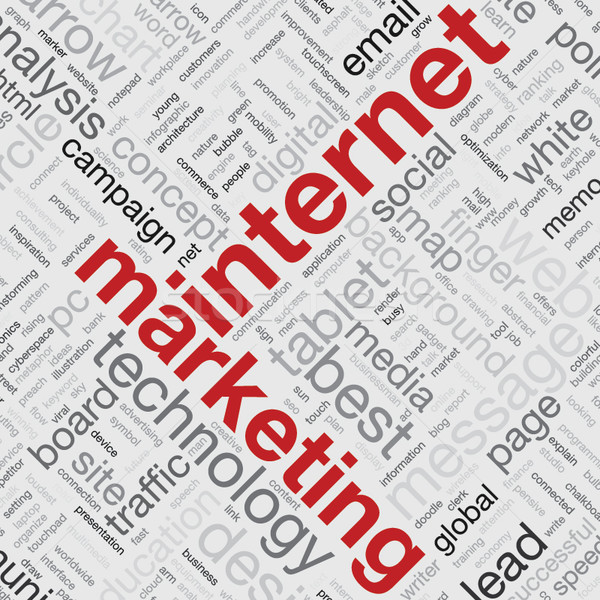 Internet marketing szó címke felhő weboldal üzlet Stock fotó © MPFphotography