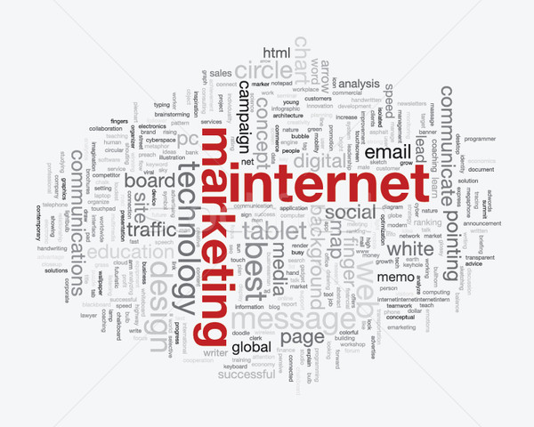 Internet marketing szövegbuborék szó címke felhő vektor Stock fotó © MPFphotography