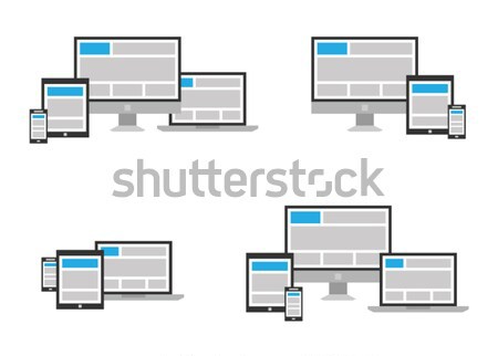 Izometrik duyarlı web tasarım bilgisayar Internet Stok fotoğraf © MPFphotography