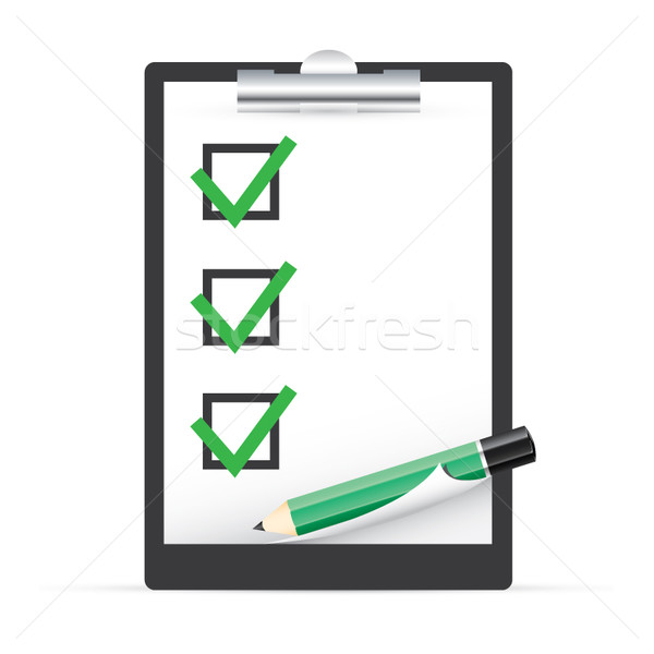 Clipboard caneta vetor eps10 escritório fundo Foto stock © MPFphotography