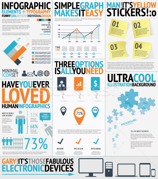 Stock photo: Infographic typography filled easy and fresh vector elements
