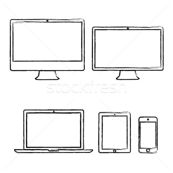 Hand-drawn electronic devices vector illustration Stock photo © MPFphotography