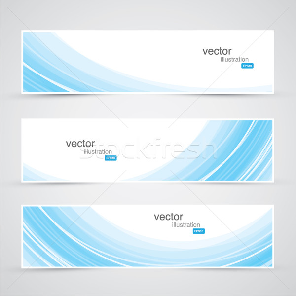 Tres azul resumen olas banner vector Foto stock © MPFphotography