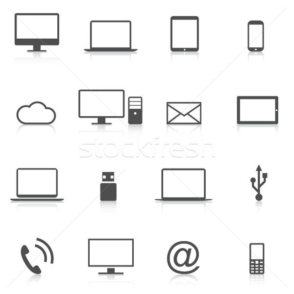 Set modernen Computer-Icons Isolierung Vektor Design Stock foto © MPFphotography