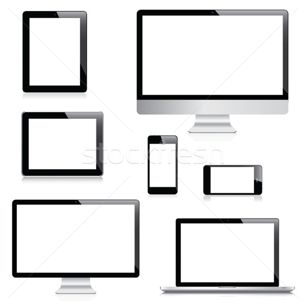 Electronic devices isolated on white background Stock photo © MPFphotography