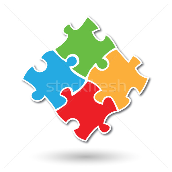 Colorful simplistic kids puzzle pieces vector eps10 Stock photo © MPFphotography