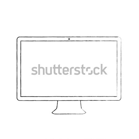Computer mano internet sfondo monitor nero Foto d'archivio © MPFphotography