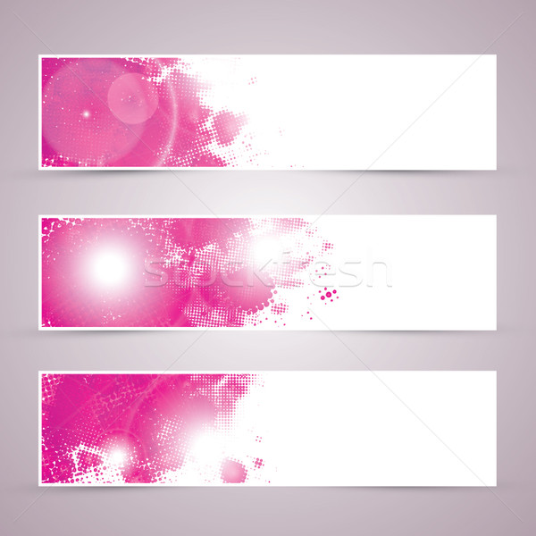 Tres rosa fiesta anuncio banners vector Foto stock © MPFphotography