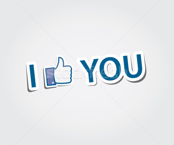 I like you text with thumb up. Vector eps10. Stock photo © MPFphotography