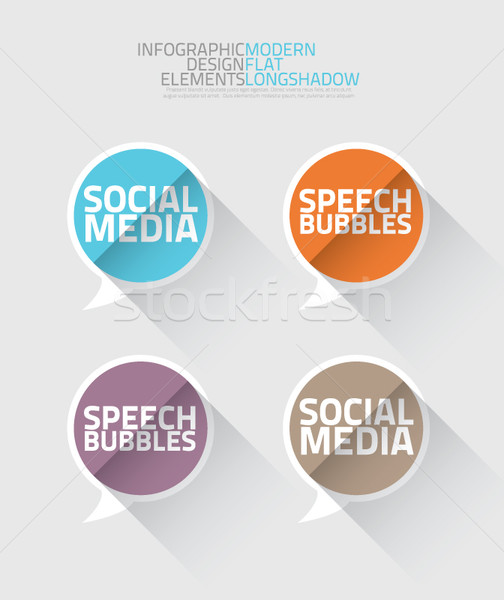 Social Media lange Schatten Vektor Papier Stock foto © MPFphotography