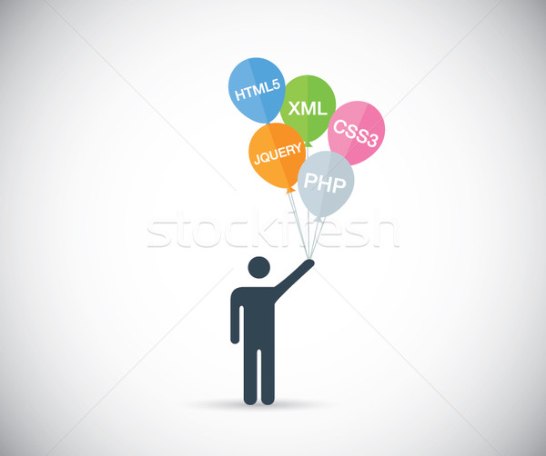 	Easy web coding and programming concept vector illustration Stock photo © MPFphotography