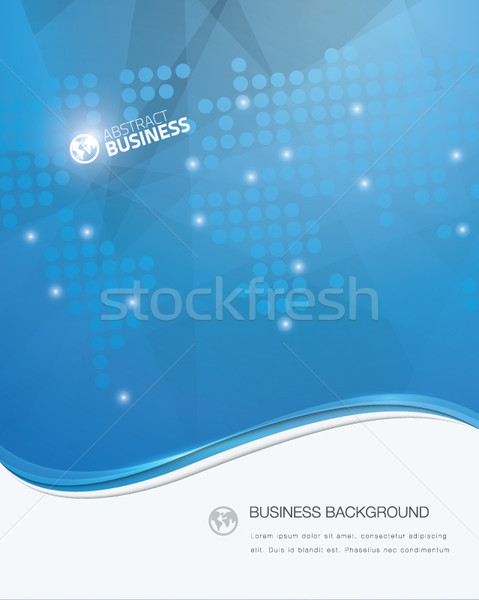 Blue vector wave business brochure template with white text area Stock photo © MPFphotography