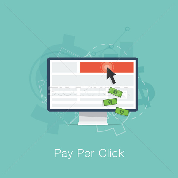 Pay per click flat vector concept with cool colors Stock photo © MPFphotography