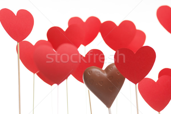Walentynki serca Stick czekolady serca odizolowany Zdjęcia stock © mrakor
