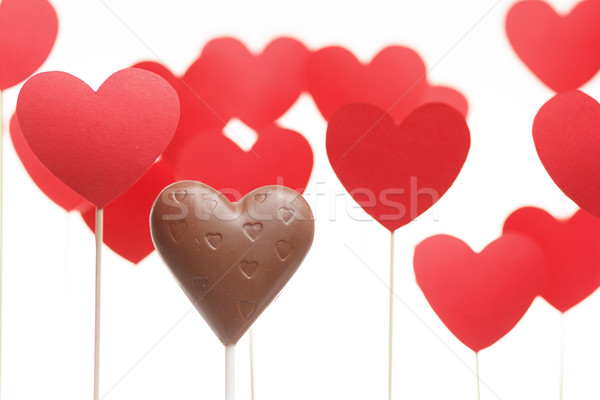 Walentynki serca Stick czekolady serca odizolowany Zdjęcia stock © mrakor