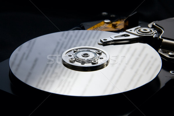 Sabit disk sürmek siyah yansıma ofis arka plan Stok fotoğraf © mrakor