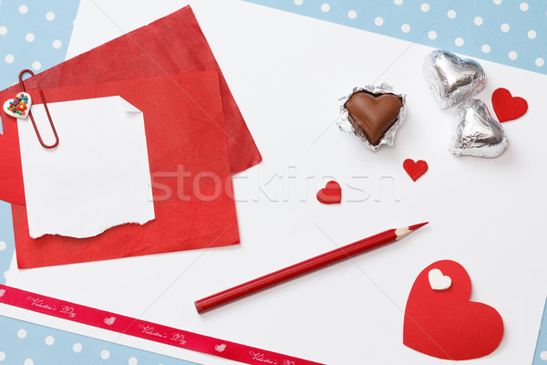 Walentynki miłości wiadomość biały papieru Zdjęcia stock © mrakor