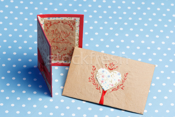 Walentynki wykonany ręcznie miłości wiadomość karty kopercie Zdjęcia stock © mrakor