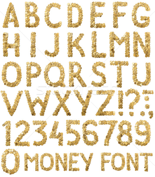 Monet ceny alfabet chrzcielnica wykonany ręcznie odizolowany Zdjęcia stock © mrakor