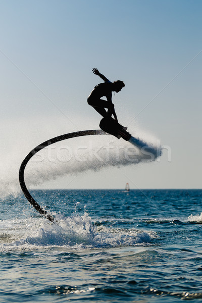 Silhouette of a hover board rider Stock photo © mrakor