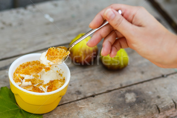 Francuski deser porcelana puchar zdrowa żywność Zdjęcia stock © mrakor