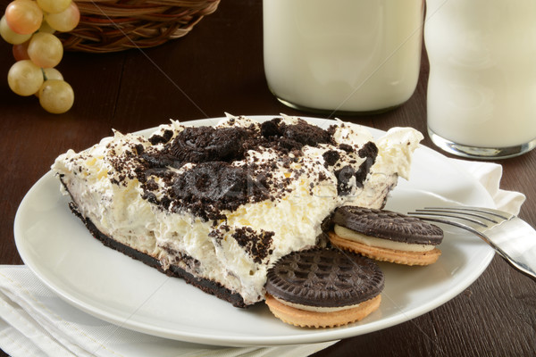 Cookies and cream pie with milk Stock photo © MSPhotographic