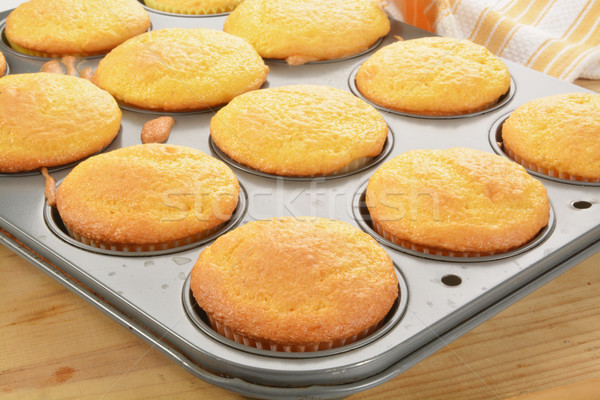 Minitorták sütés konzervdoboz citromsárga friss ki Stock fotó © MSPhotographic