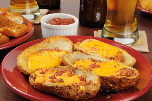 Potato Skins with cheddar cheese and bacon Stock photo © MSPhotographic