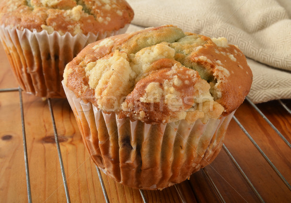 [[stock_photo]]: Myrtille · muffins · refroidissement · rack · fil