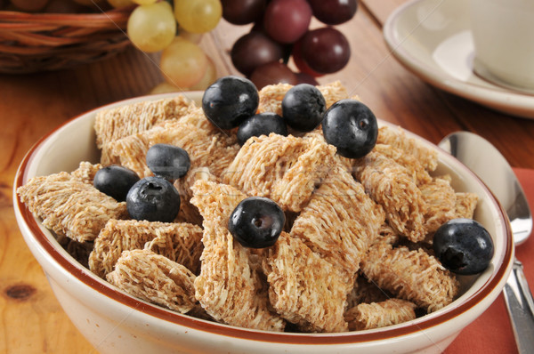 Stock foto: Vollkornbrot · Getreide · Schüssel · Frühstücksflocken · Heidelbeeren · Essen