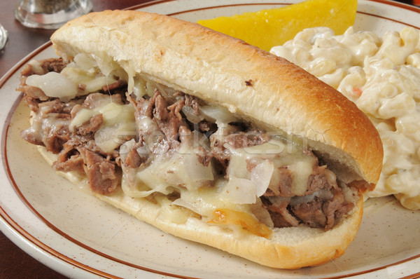 Closeup of a Philly cheese steak sandwich Stock photo © MSPhotographic